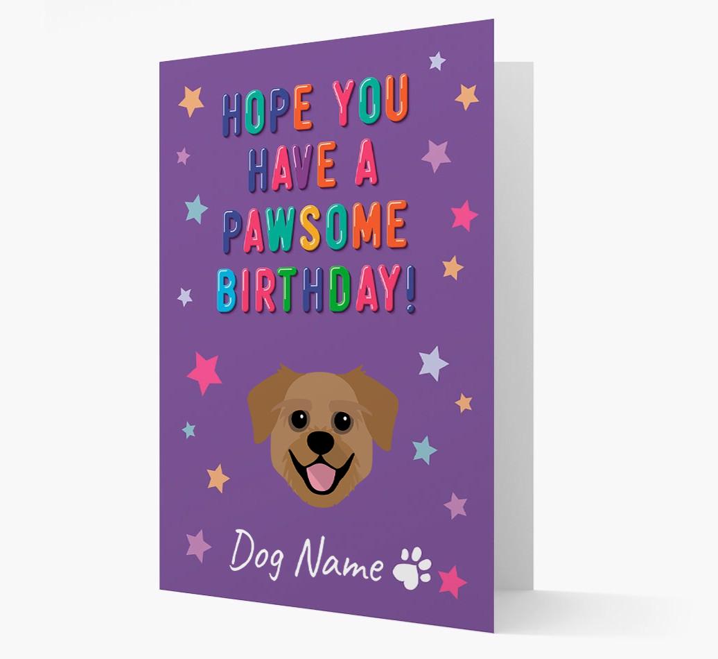 Personalised Card 'Hope You Have A Pawesome Birthday' with {breedCommonName} Icon