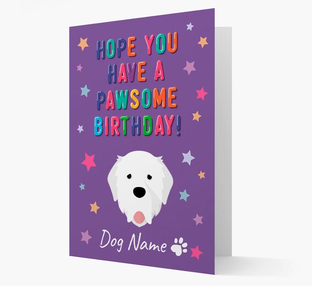 Personalised Card 'Hope You Have A Pawesome Birthday' with {breedCommonName} Icon