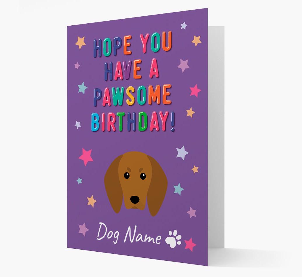 Personalised Card 'Hope You Have A Pawesome Birthday' with {breedCommonName} Icon