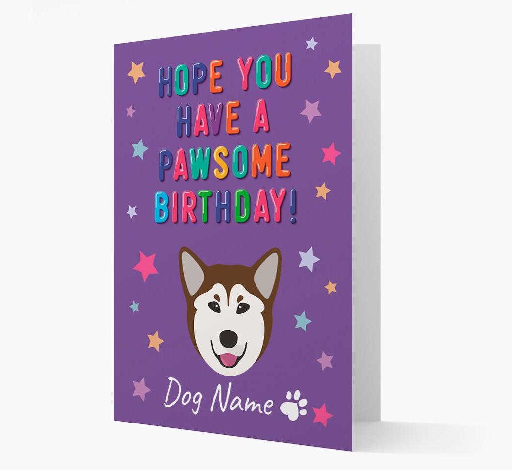 Personalised Card 'Hope You Have A Pawesome Birthday' with {breedCommonName} Icon