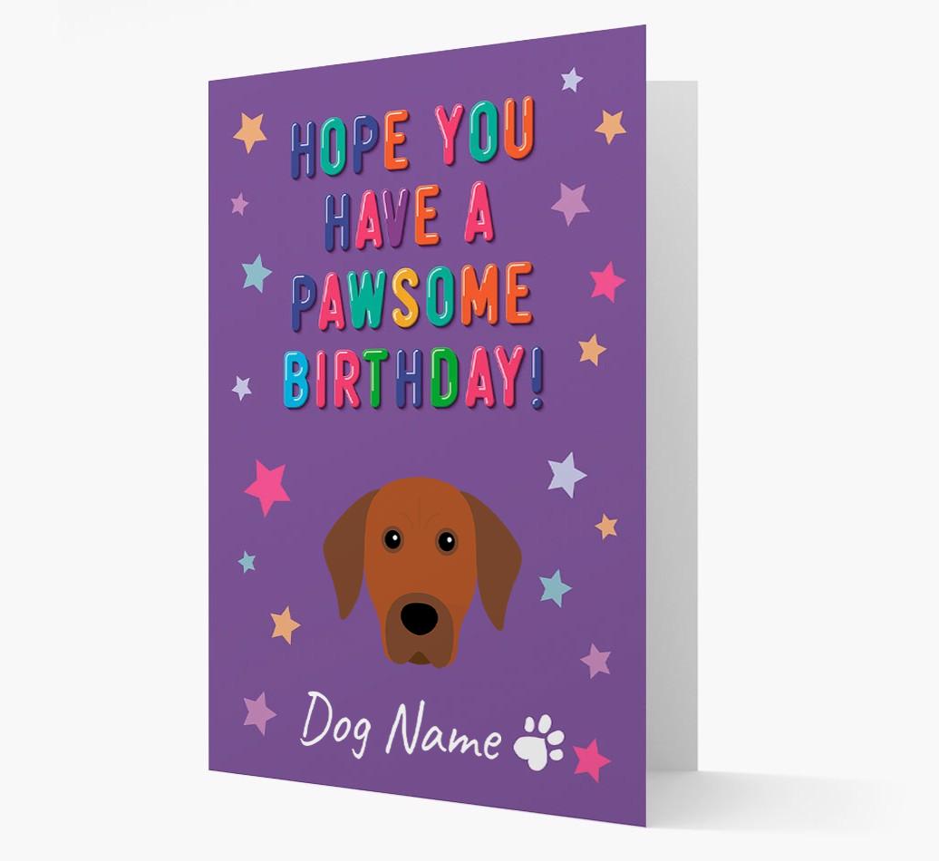 Personalised Card 'Hope You Have A Pawesome Birthday' with {breedCommonName} Icon