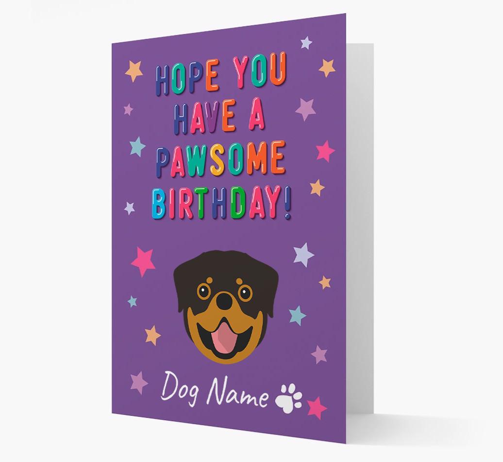 Personalised Card 'Hope You Have A Pawesome Birthday' with {breedCommonName} Icon