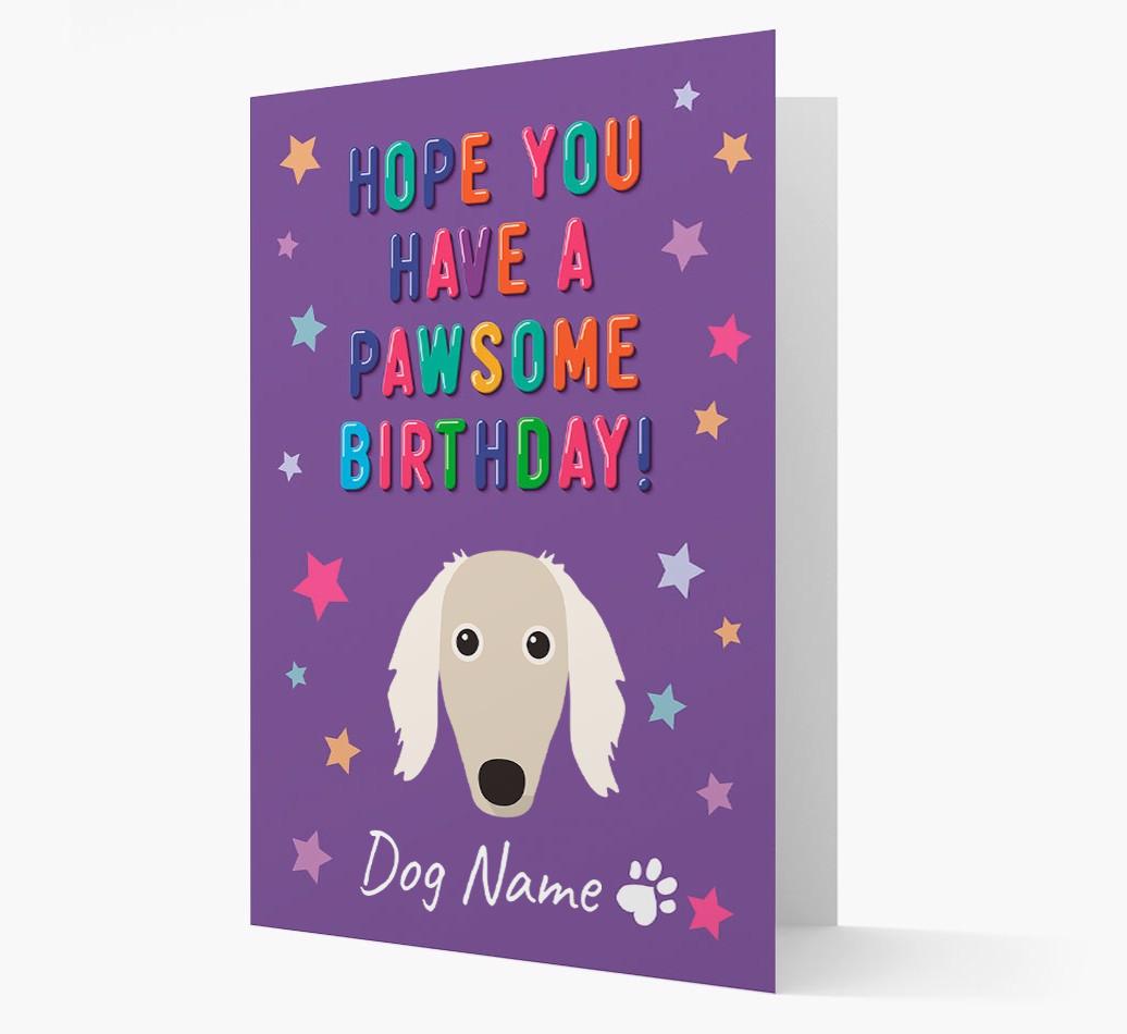 Personalised Card 'Hope You Have A Pawesome Birthday' with {breedCommonName} Icon