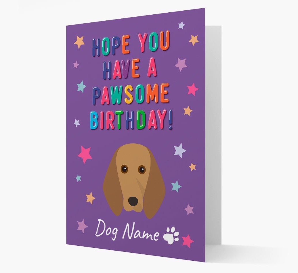 Personalised Card 'Hope You Have A Pawesome Birthday' with {breedCommonName} Icon