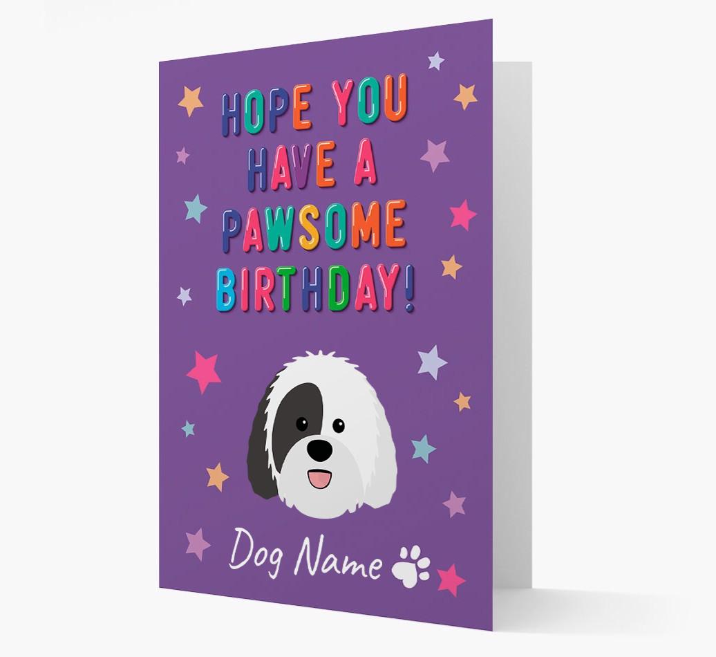 Personalised Card 'Hope You Have A Pawesome Birthday' with {breedCommonName} Icon