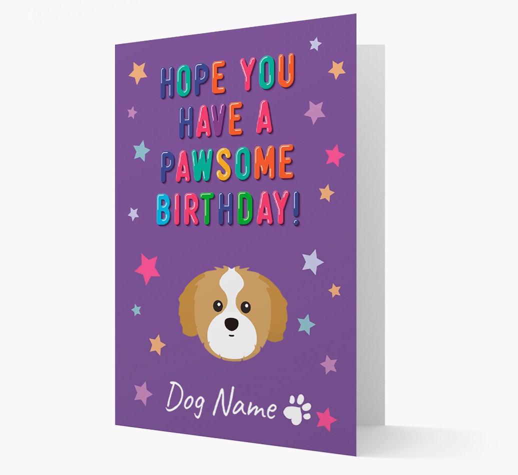 Personalised Card 'Hope You Have A Pawesome Birthday' with {breedCommonName} Icon