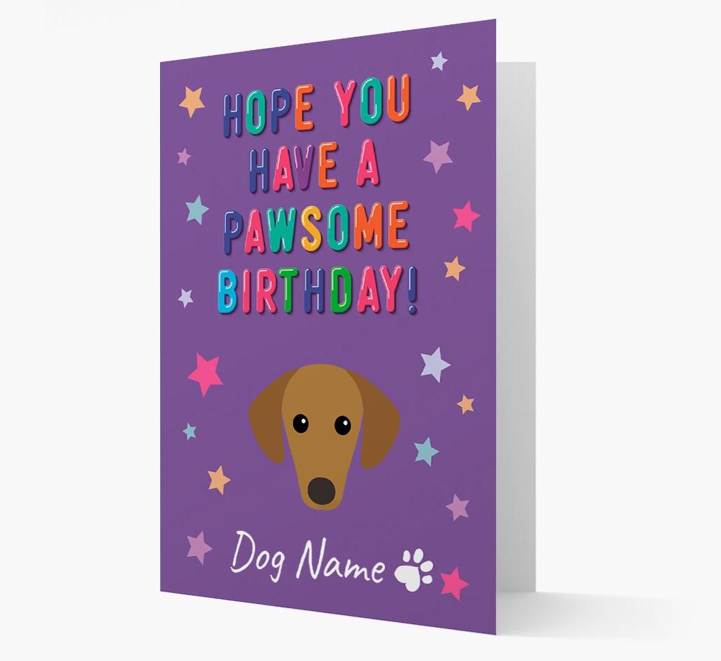 Personalised Card 'Hope You Have A Pawesome Birthday' with {breedCommonName} Icon