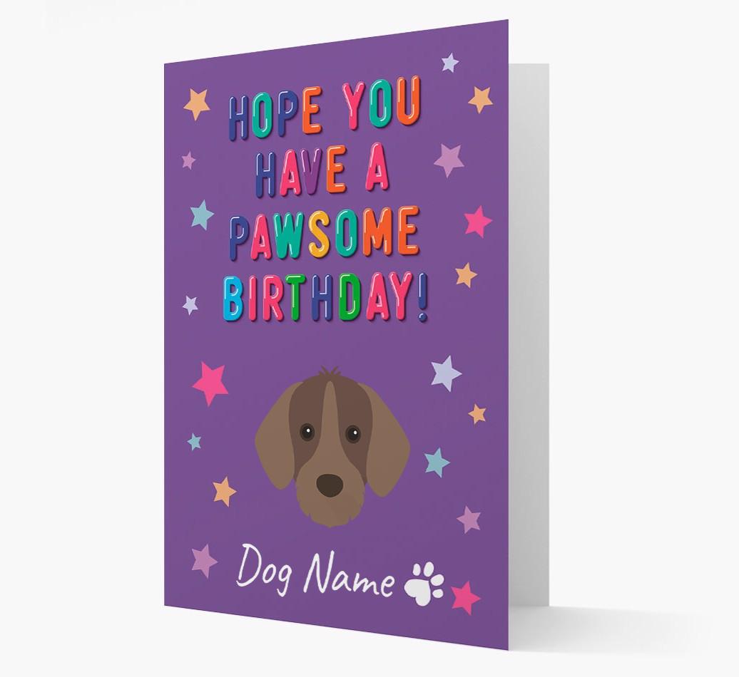 Personalised Card 'Hope You Have A Pawesome Birthday' with {breedCommonName} Icon