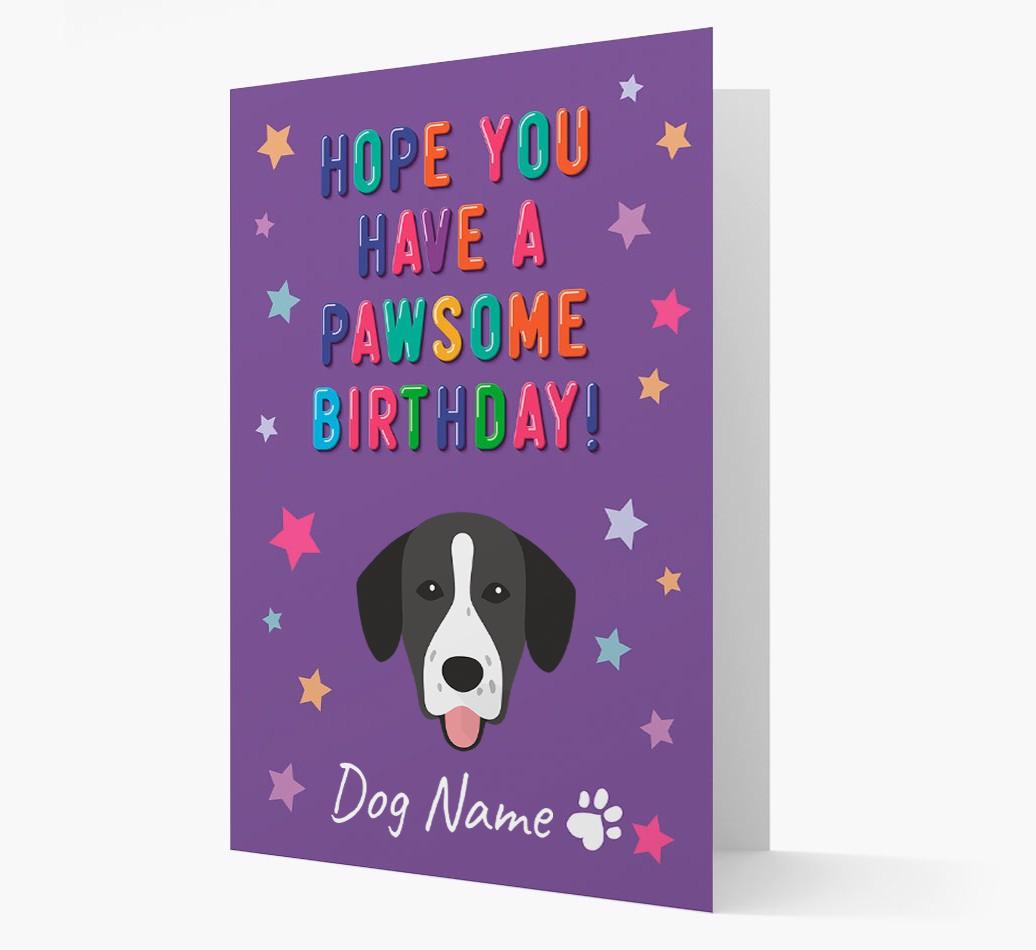 Personalised Card 'Hope You Have A Pawesome Birthday' with {breedCommonName} Icon