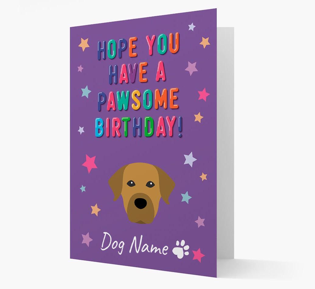 Personalised Card 'Hope You Have A Pawesome Birthday' with {breedCommonName} Icon