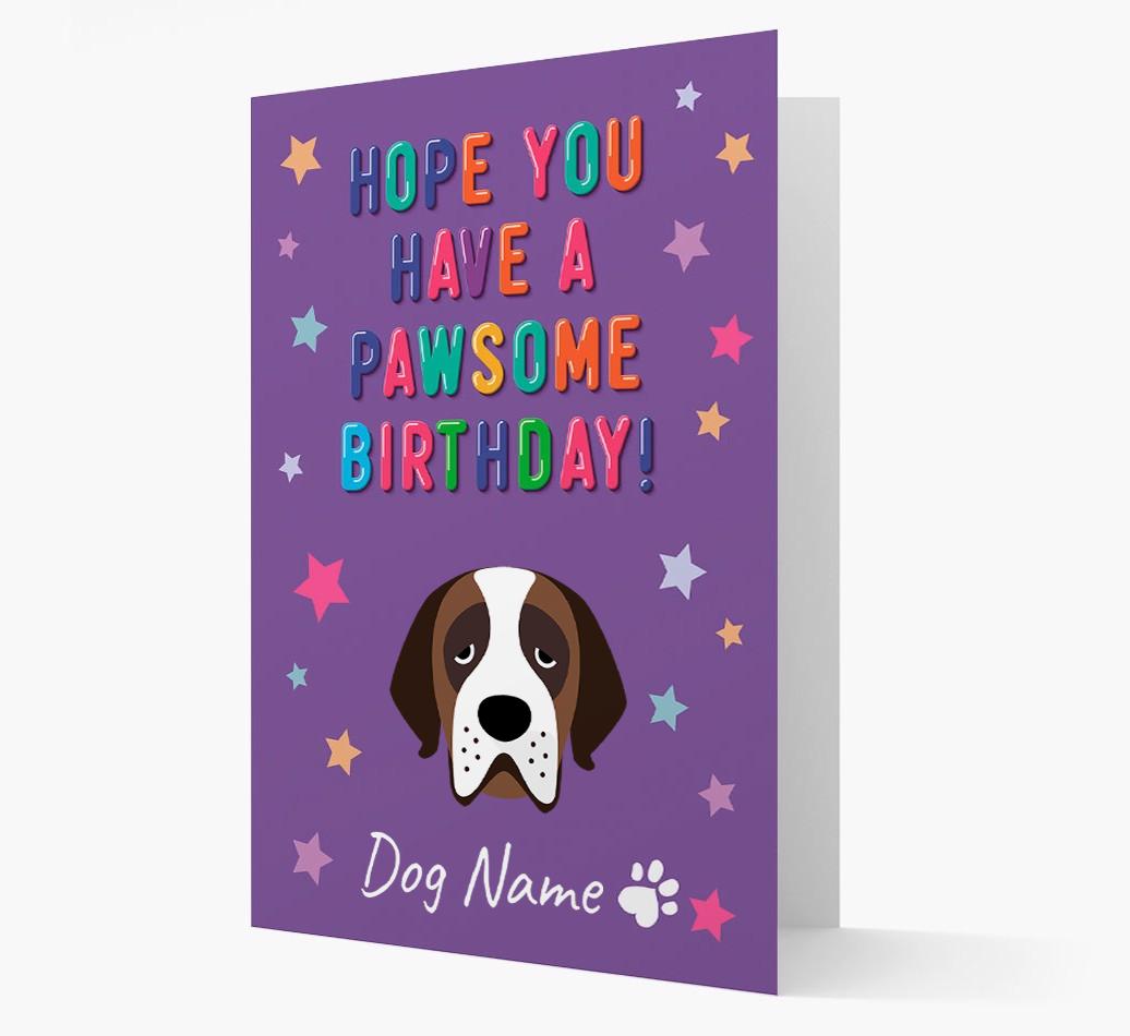 Personalised Card 'Hope You Have A Pawesome Birthday' with {breedCommonName} Icon
