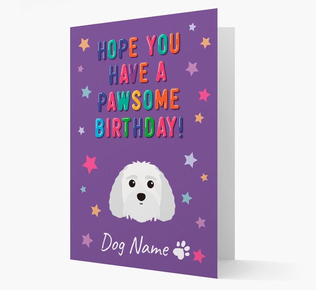 Personalised Card 'Hope You Have A Pawesome Birthday' with {breedCommonName} Icon