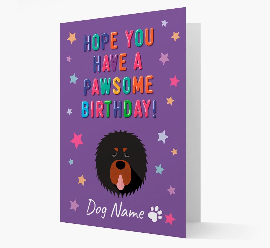 Personalised Card 'Hope You Have A Pawesome Birthday' with {breedCommonName} Icon