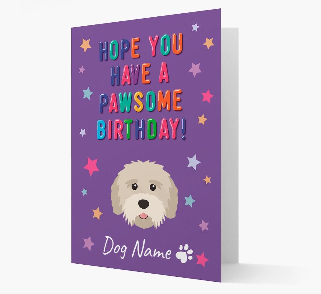Personalised Card 'Hope You Have A Pawesome Birthday' with {breedCommonName} Icon