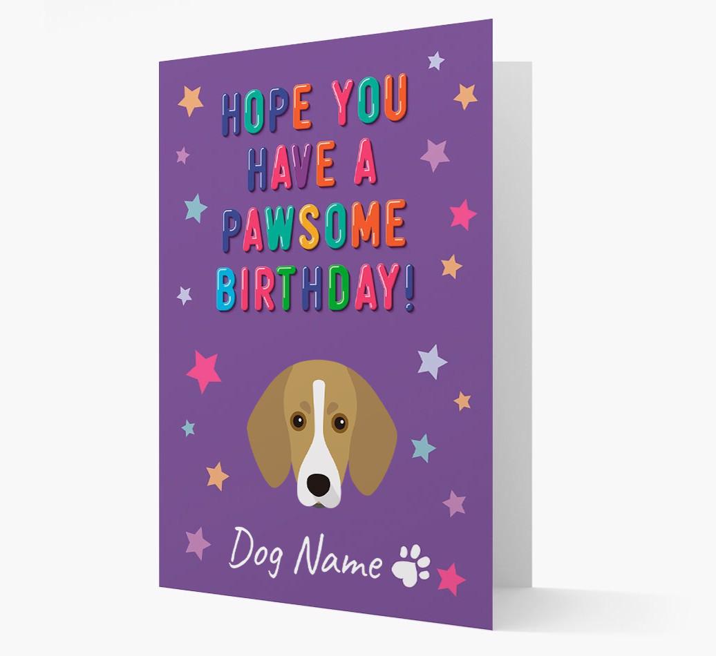 Personalised Card 'Hope You Have A Pawesome Birthday' with {breedCommonName} Icon