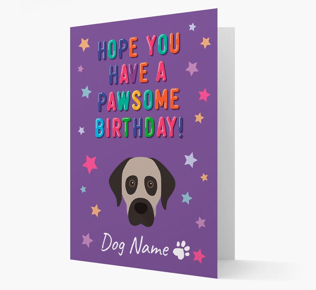 Personalised Card 'Hope You Have A Pawesome Birthday' with {breedCommonName} Icon