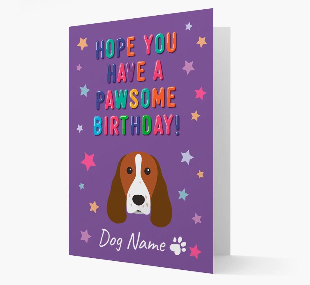 Personalised Card 'Hope You Have A Pawesome Birthday' with {breedCommonName} Icon