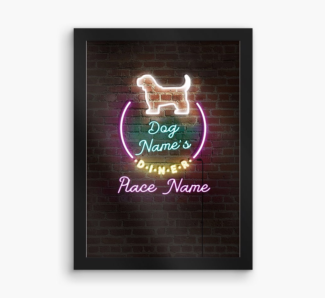 Neon Sign: Personalised {breedFullName} Framed Print