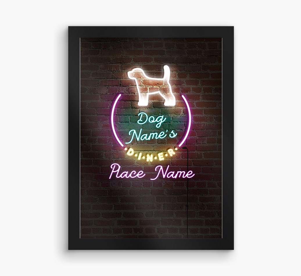 Neon Sign: Personalised {breedFullName} Framed Print