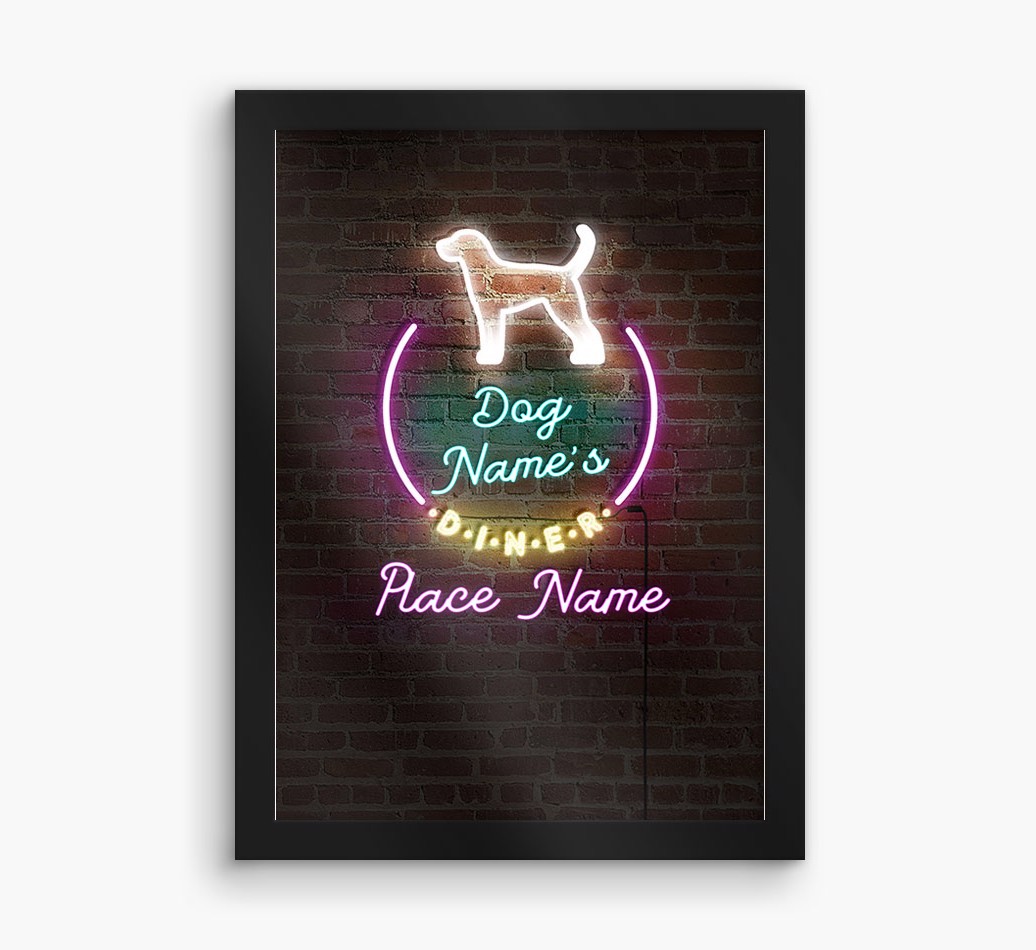 Neon Sign: Personalised {breedFullName} Framed Print