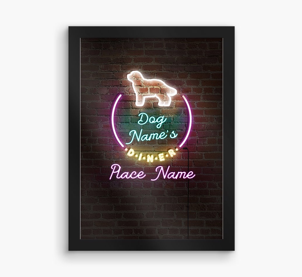 Neon Sign: Personalised {breedFullName} Framed Print
