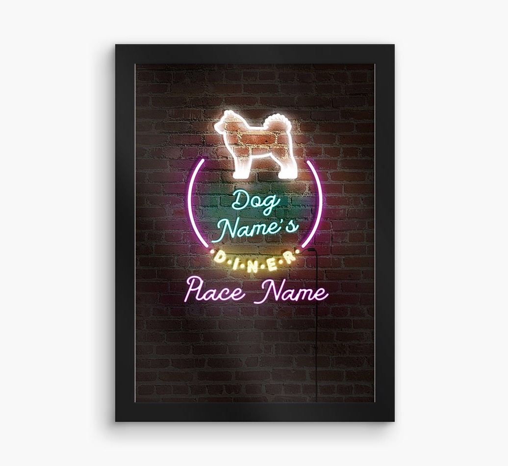 Neon Sign: Personalised {breedFullName} Framed Print