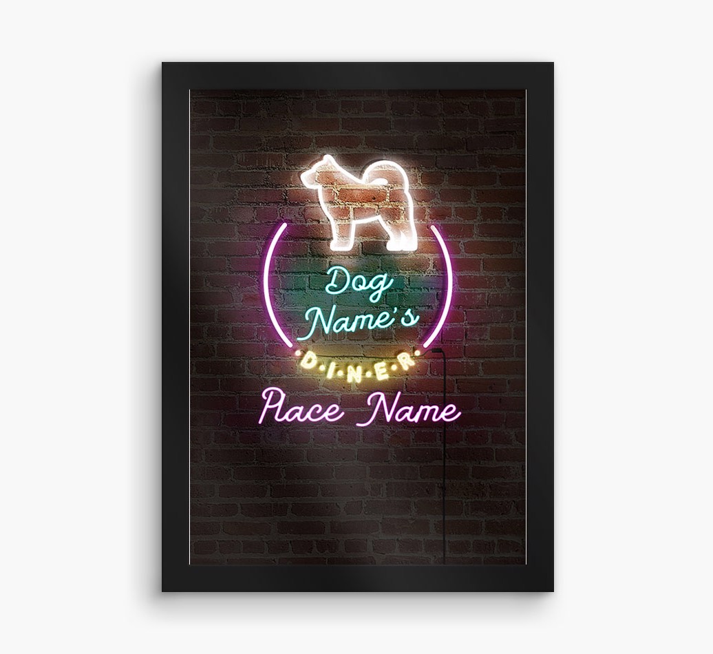 Neon Sign: Personalised {breedFullName} Framed Print