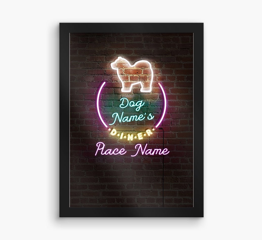 Neon Sign: Personalised {breedFullName} Framed Print