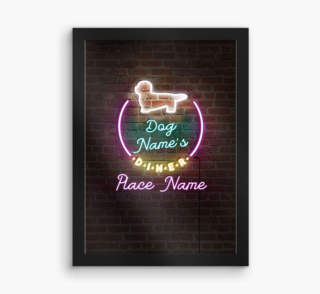 Neon Sign: Personalised {breedFullName} Framed Print
