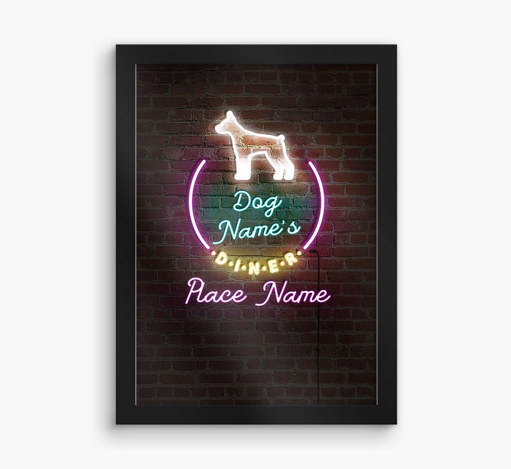 Neon Sign: Personalised {breedFullName} Framed Print