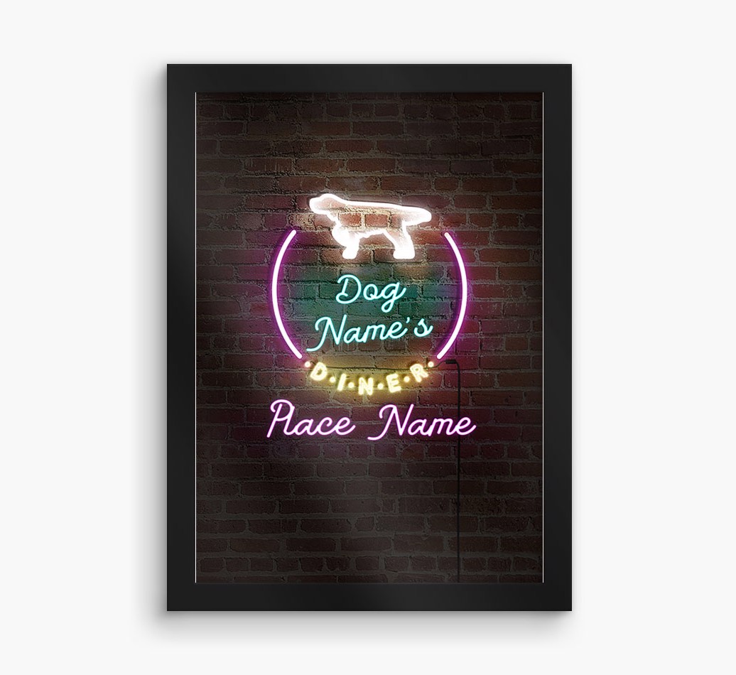 Neon Sign: Personalised {breedFullName} Framed Print