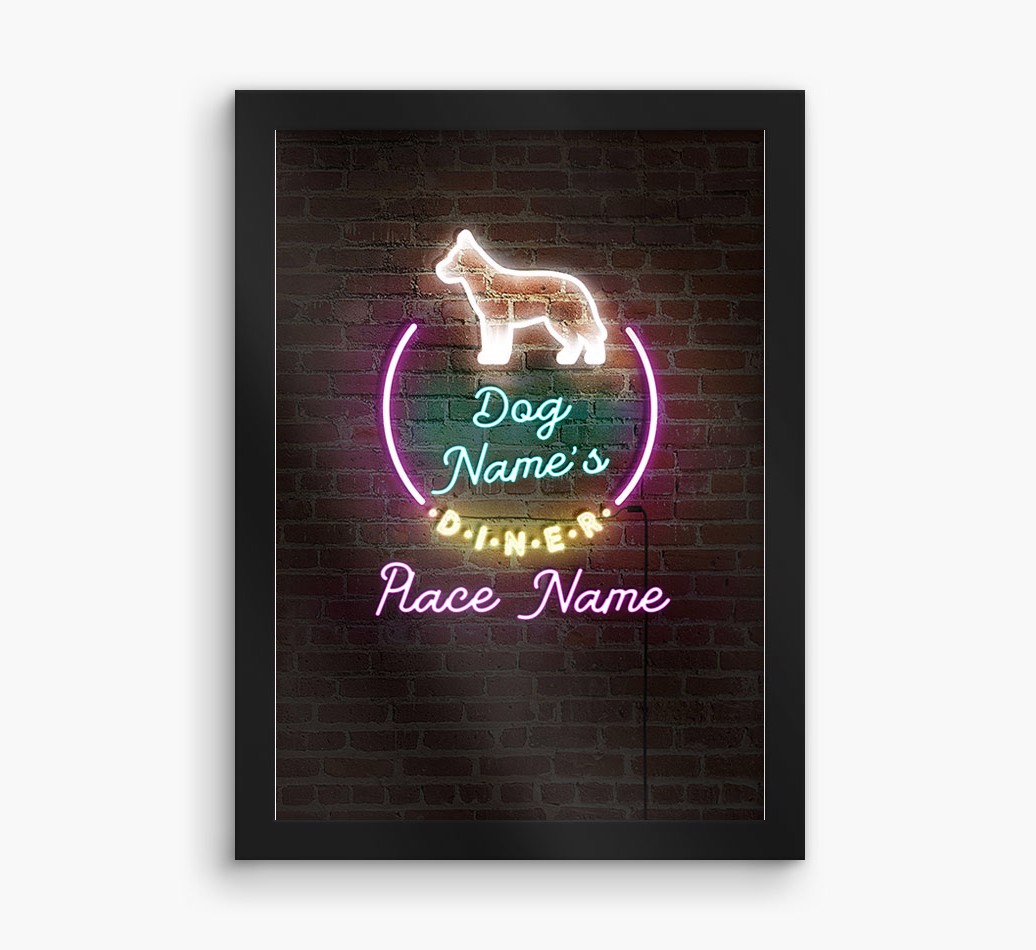Neon Sign: Personalised {breedFullName} Framed Print