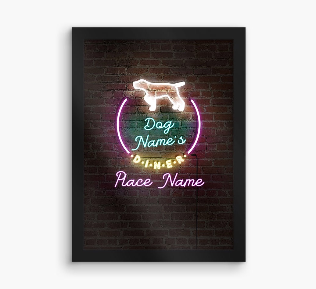 Neon Sign: Personalised {breedFullName} Framed Print