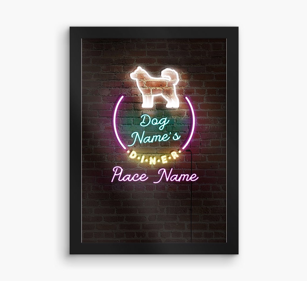 Neon Sign: Personalised {breedFullName} Framed Print