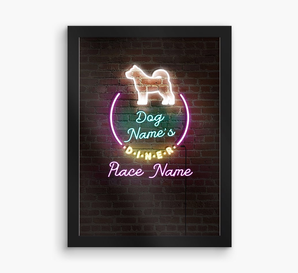 Neon Sign: Personalised {breedFullName} Framed Print
