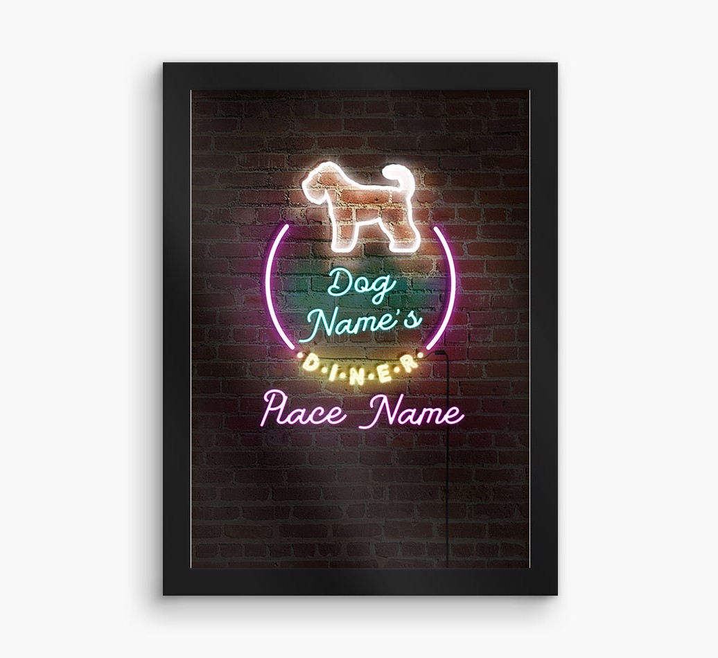 Neon Sign: Personalized {breedFullName} Framed Print