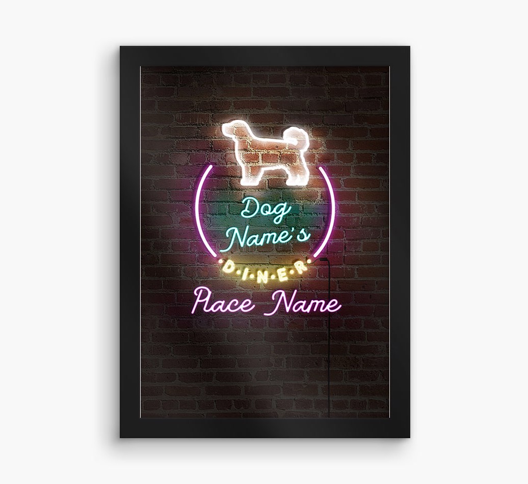 Neon Sign: Personalised {breedFullName} Framed Print