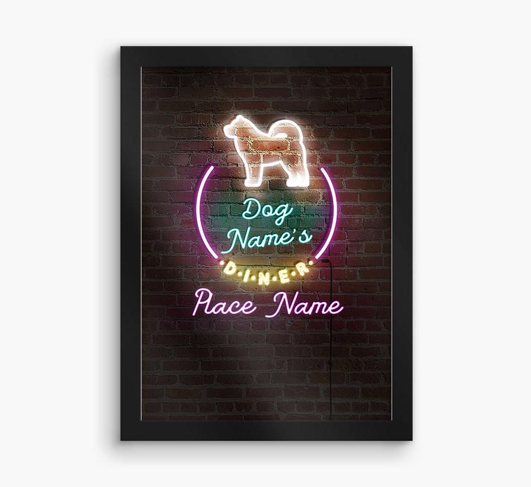 Neon Sign: Personalized {breedFullName} Framed Print