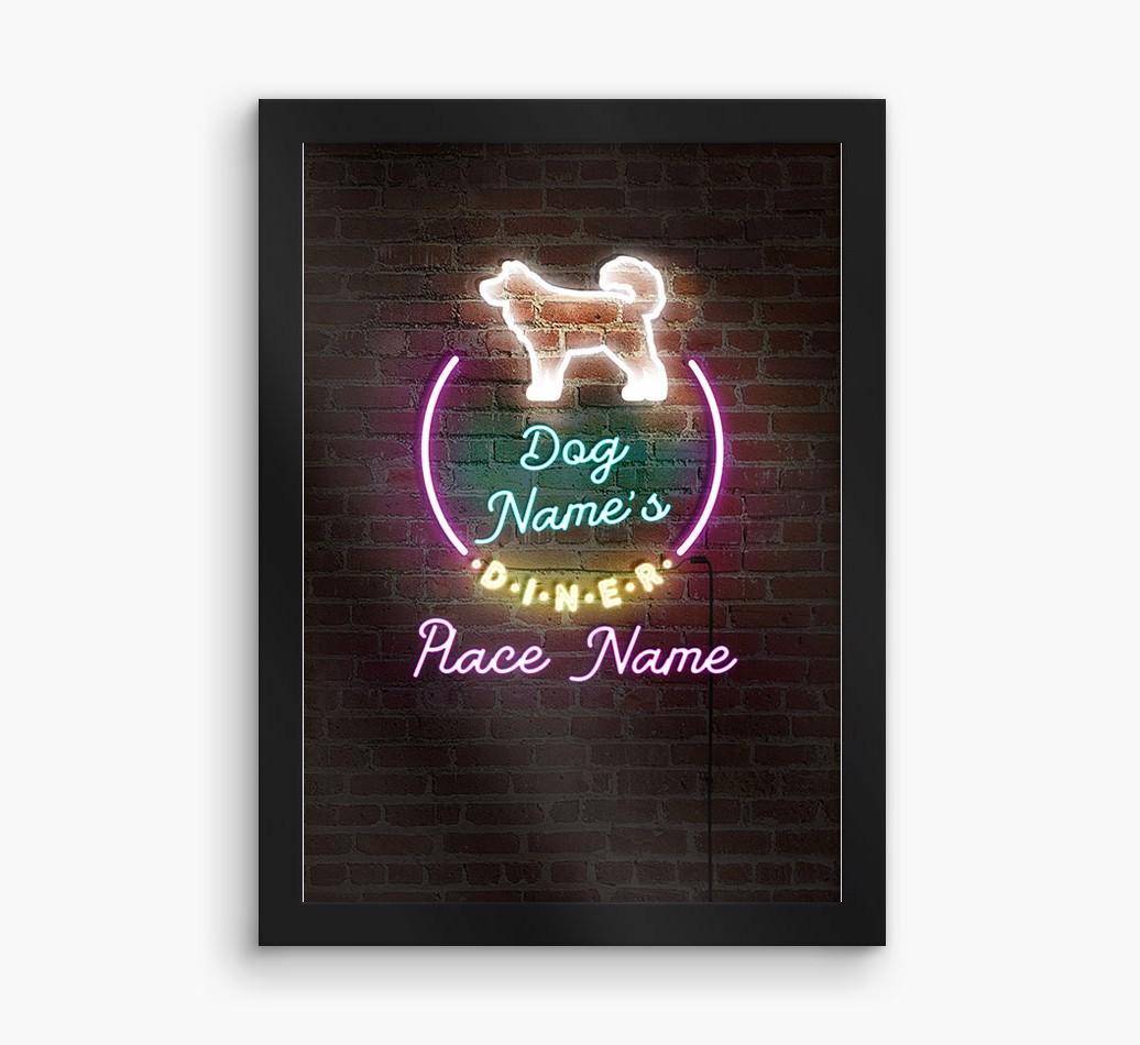 Neon Sign: Personalized {breedFullName} Framed Print