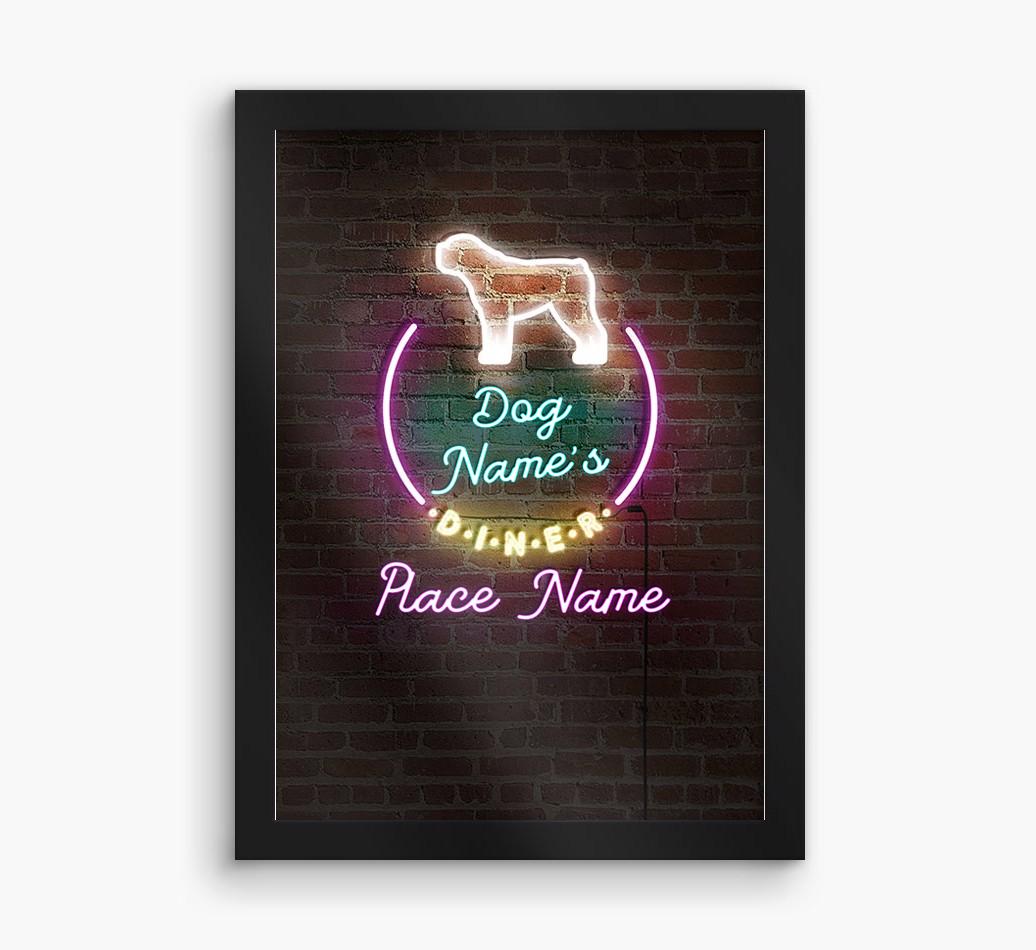 Neon Sign: Personalized {breedFullName} Framed Print
