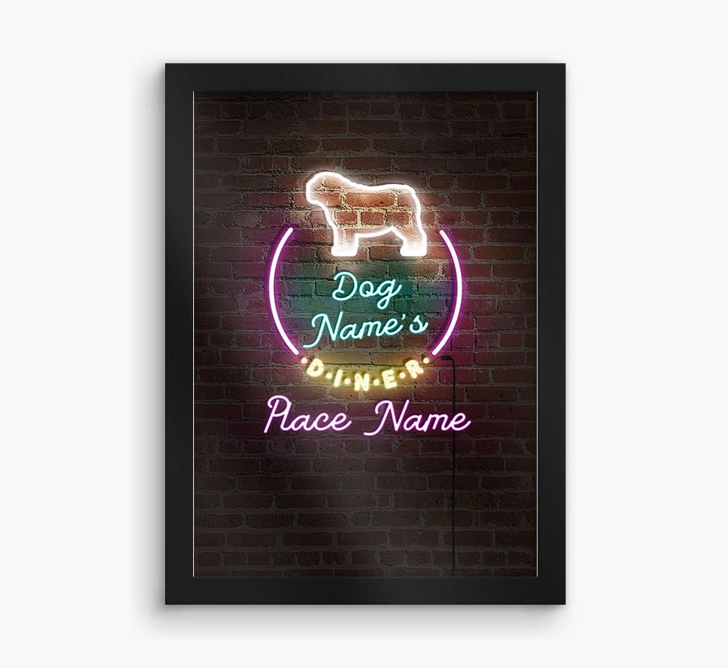Neon Sign: Personalized {breedFullName} Framed Print