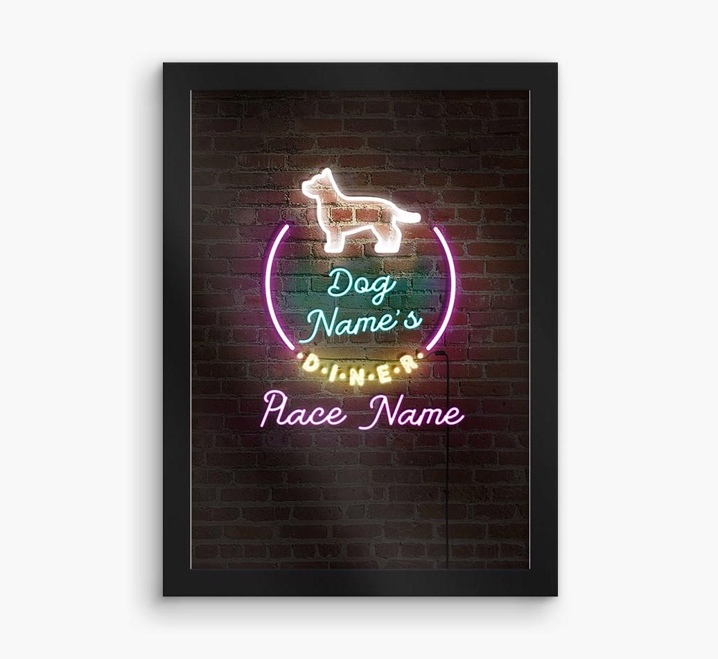 Neon Sign: Personalized {breedFullName} Framed Print