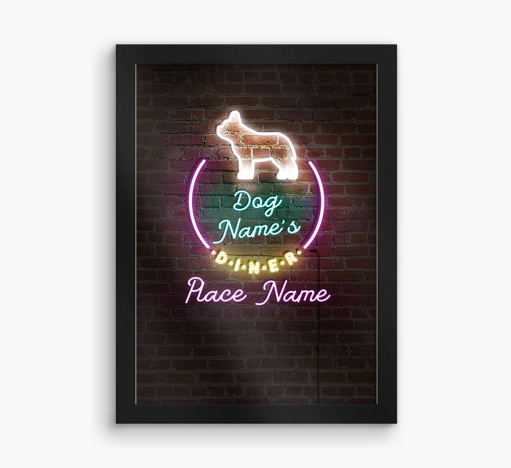 Neon Sign: Personalized {breedFullName} Framed Print