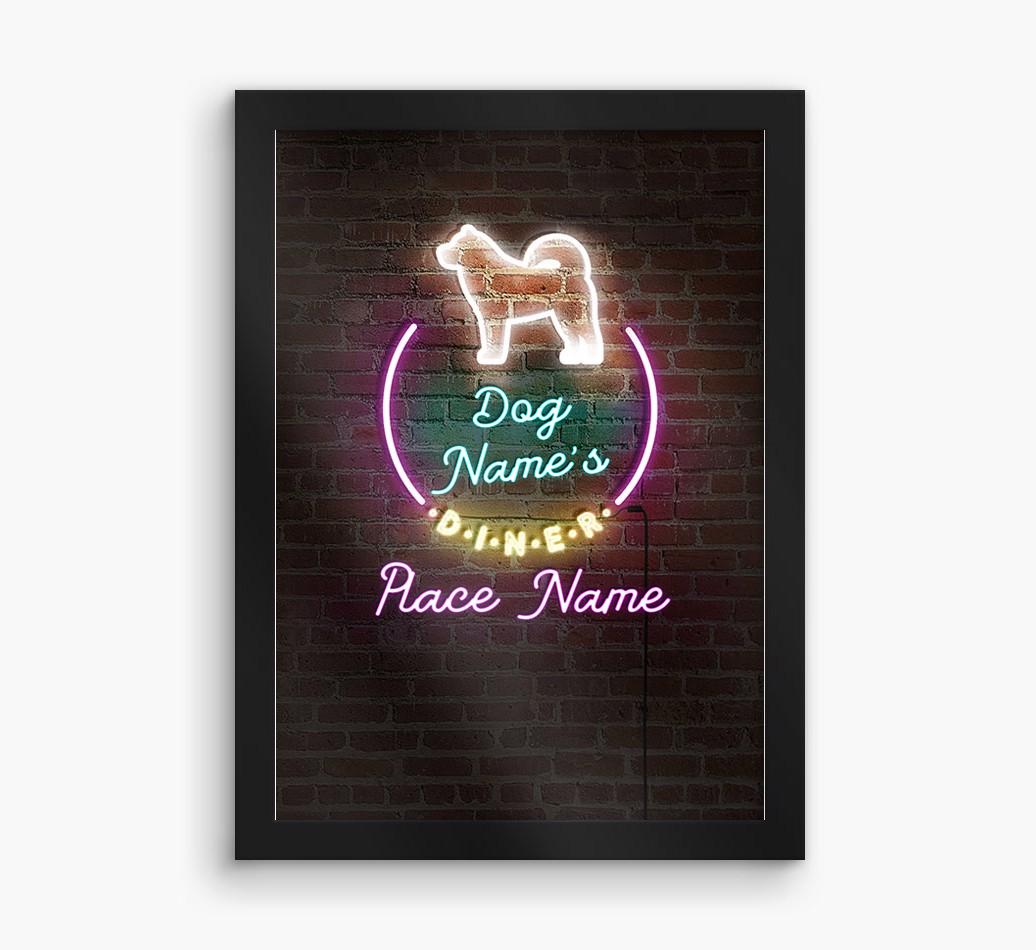 Neon Sign: Personalized {breedFullName} Framed Print