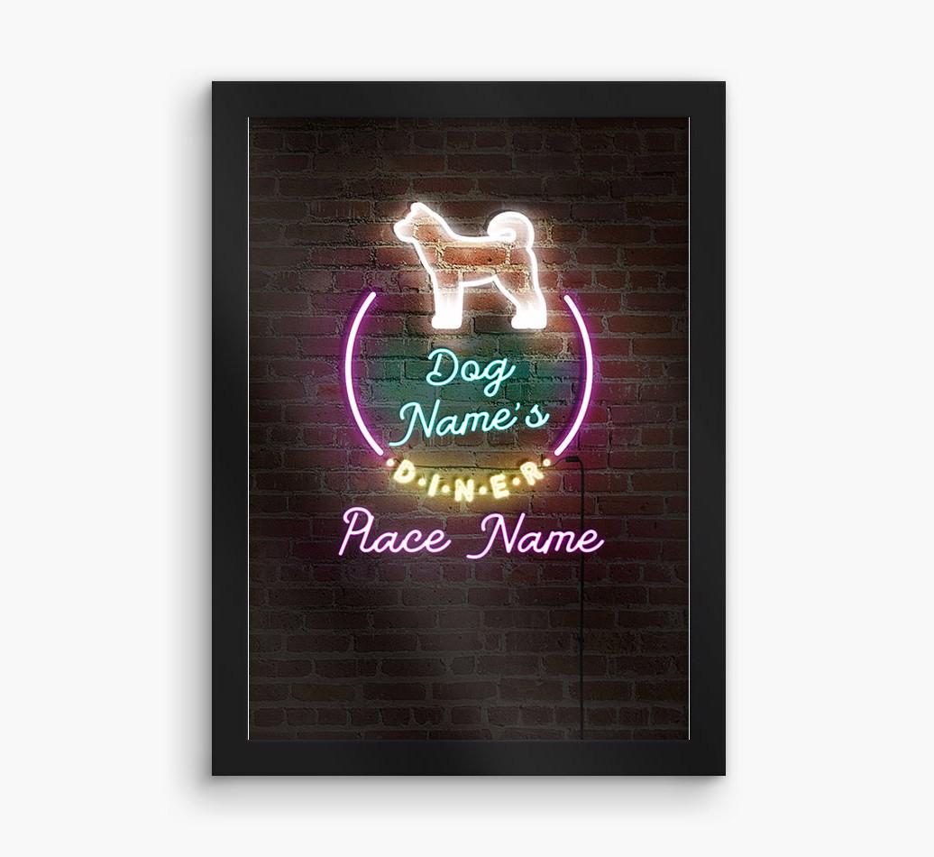 Neon Sign: Personalized {breedFullName} Framed Print