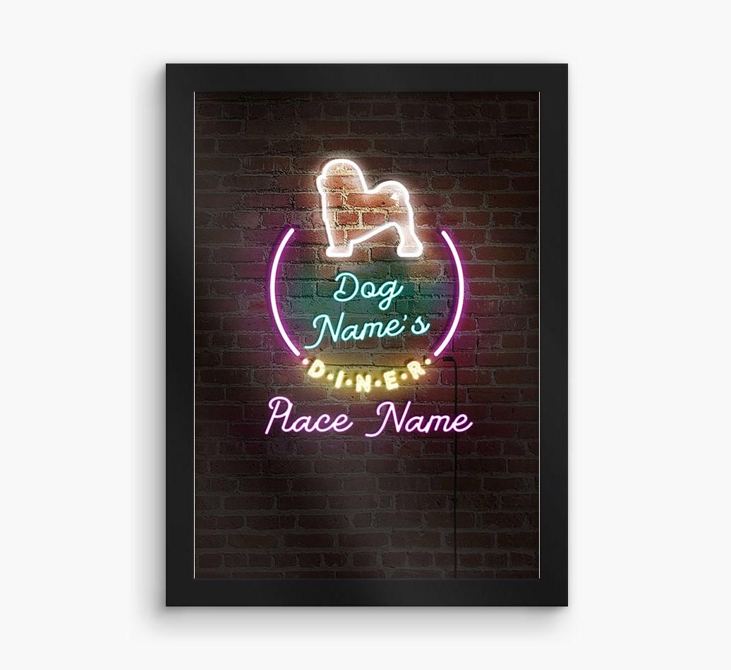Neon Sign: Personalized {breedFullName} Framed Print