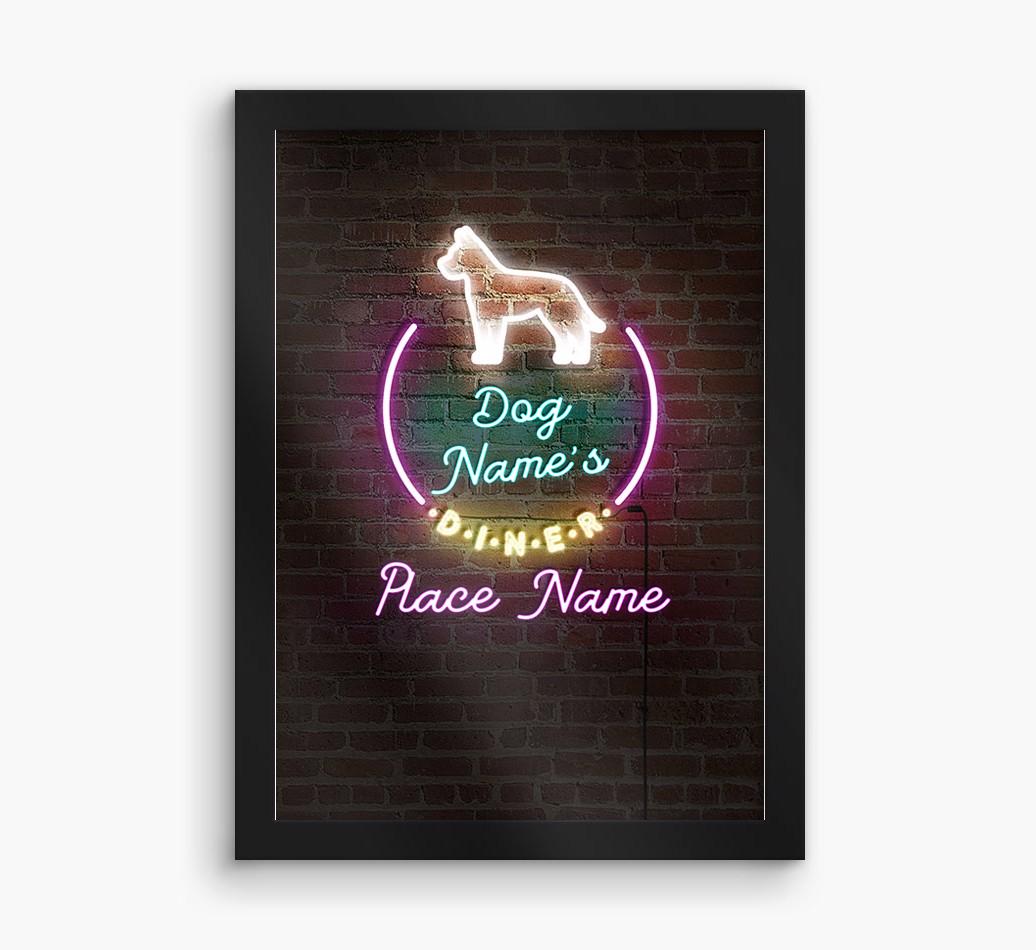 Neon Sign: Personalized {breedFullName} Framed Print