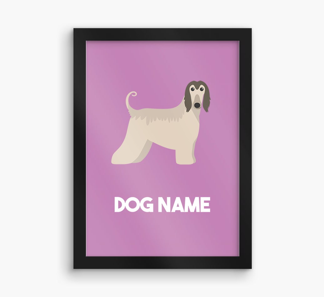 Dog Name & Profile: Personalised {breedFullName} Framed Print