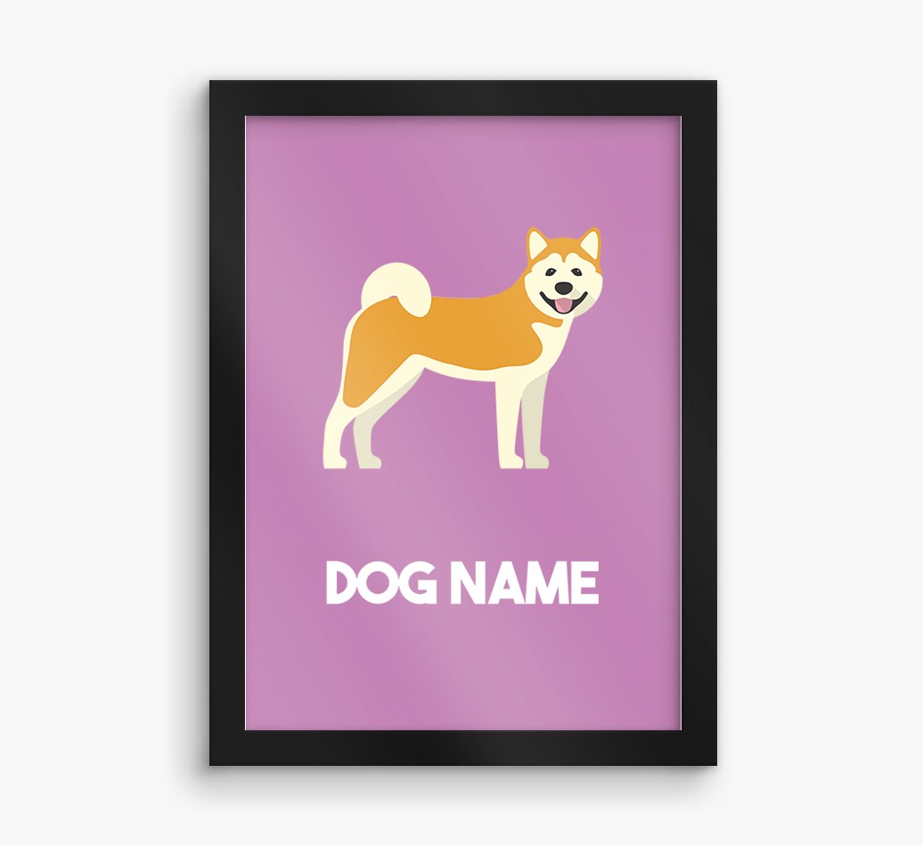 Dog Name & Profile: Personalised {breedFullName} Framed Print