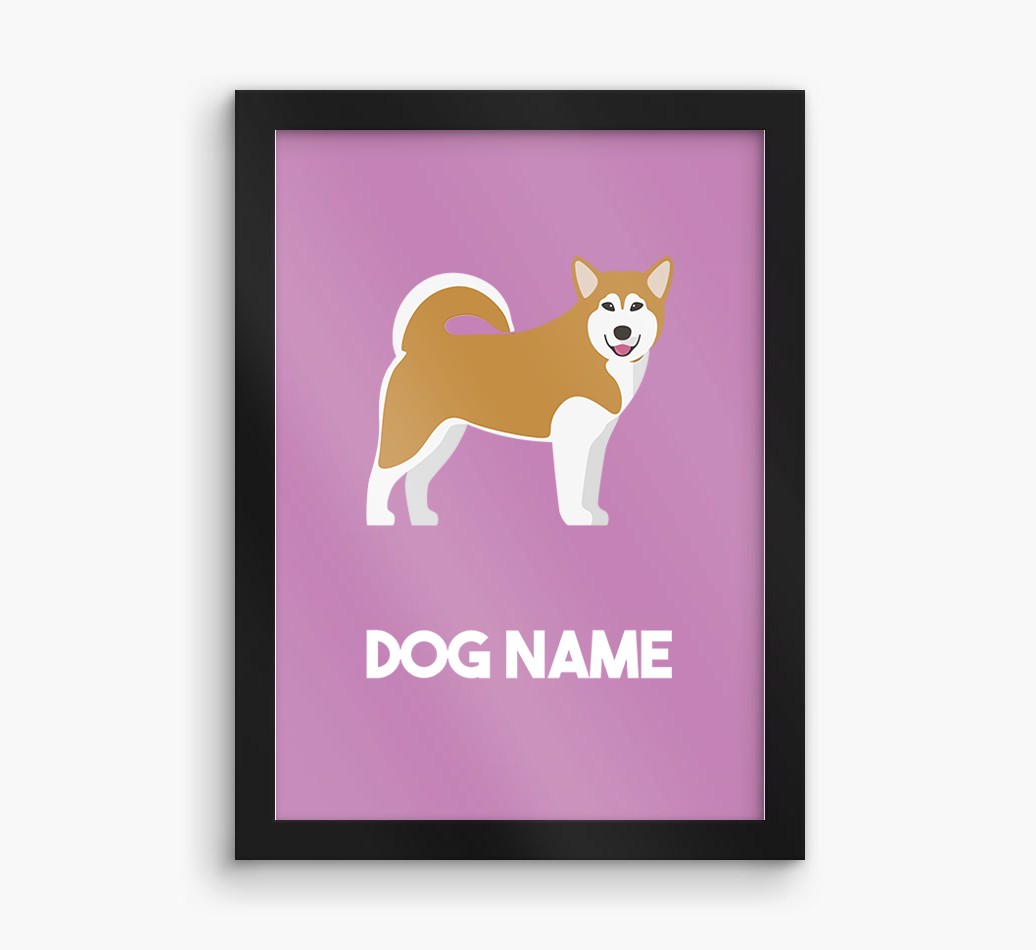 Dog Name & Profile: Personalised {breedFullName} Framed Print